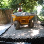 Installation of load bearing no-dig driveway